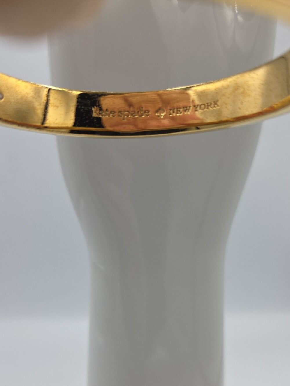 kate spade Lavender Enamel Gold-Tone Spade Cutout Bracelet - Picture 2 of 3